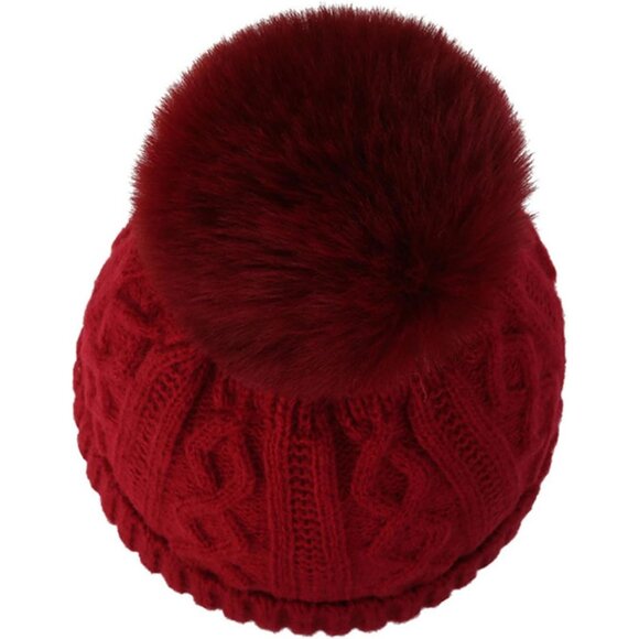 Women's Grey Warm Fleece Lined Knit Cuff Thermal Winter Hat with Fashion Forward - Picture 5 of 7